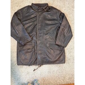 Vtg Burberrys Lamb Nappa Leather Field Jacket EU 56 Removable Nova Check Liner